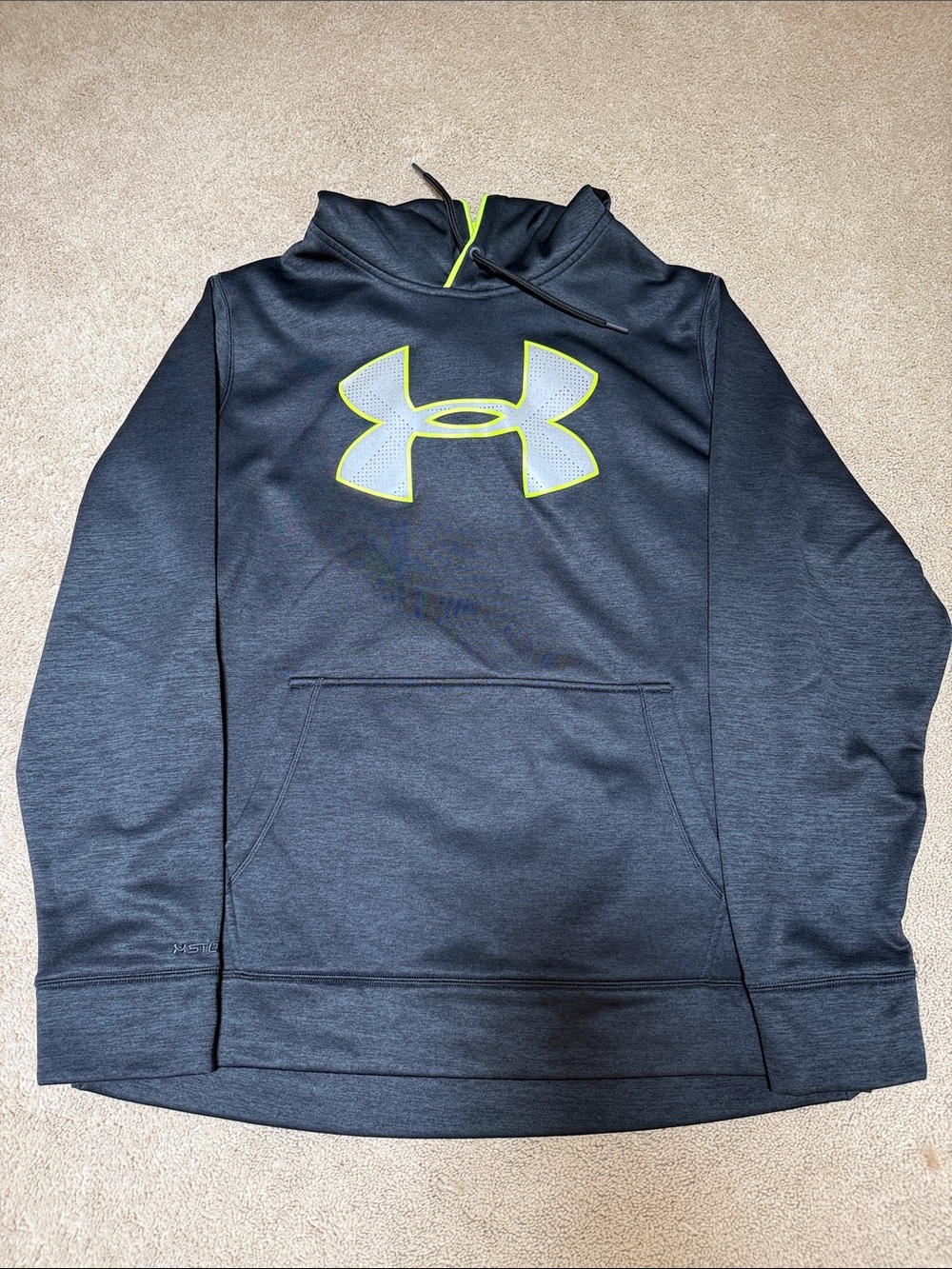 Men’s Under Armour Black Hoodie with Neon Yellow Logo